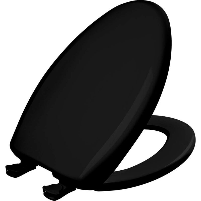 Bemis Classic Colors Slow Close Toilet Seat, Easy Clean Hinges and Durable Plastic Seat, Made in USA, Elongated, Black - Image 1